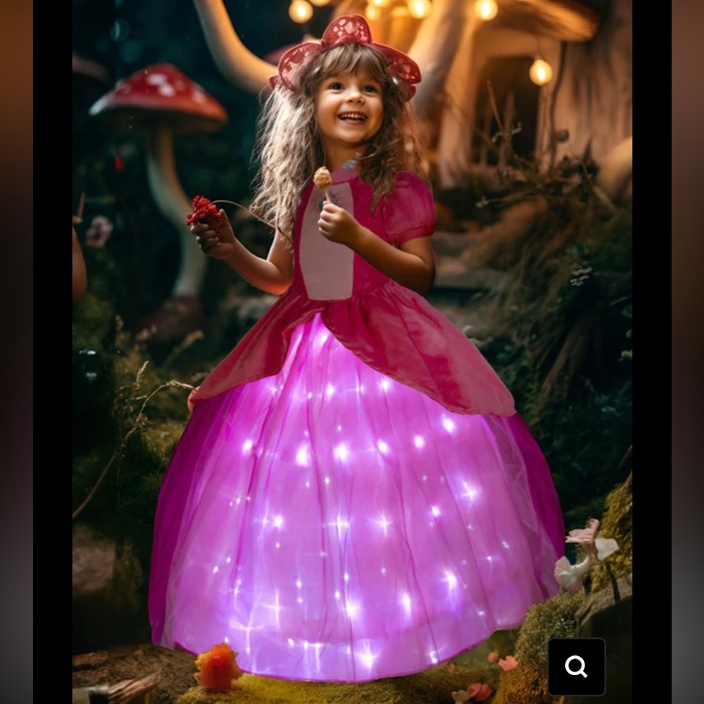 Princess peach light up toddler girls costume